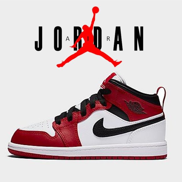 Nike Other - NIKE Little Kids "Chicago" Colorway Jordan Retro 1 Mid Shoes (2020) Size: 2Y
